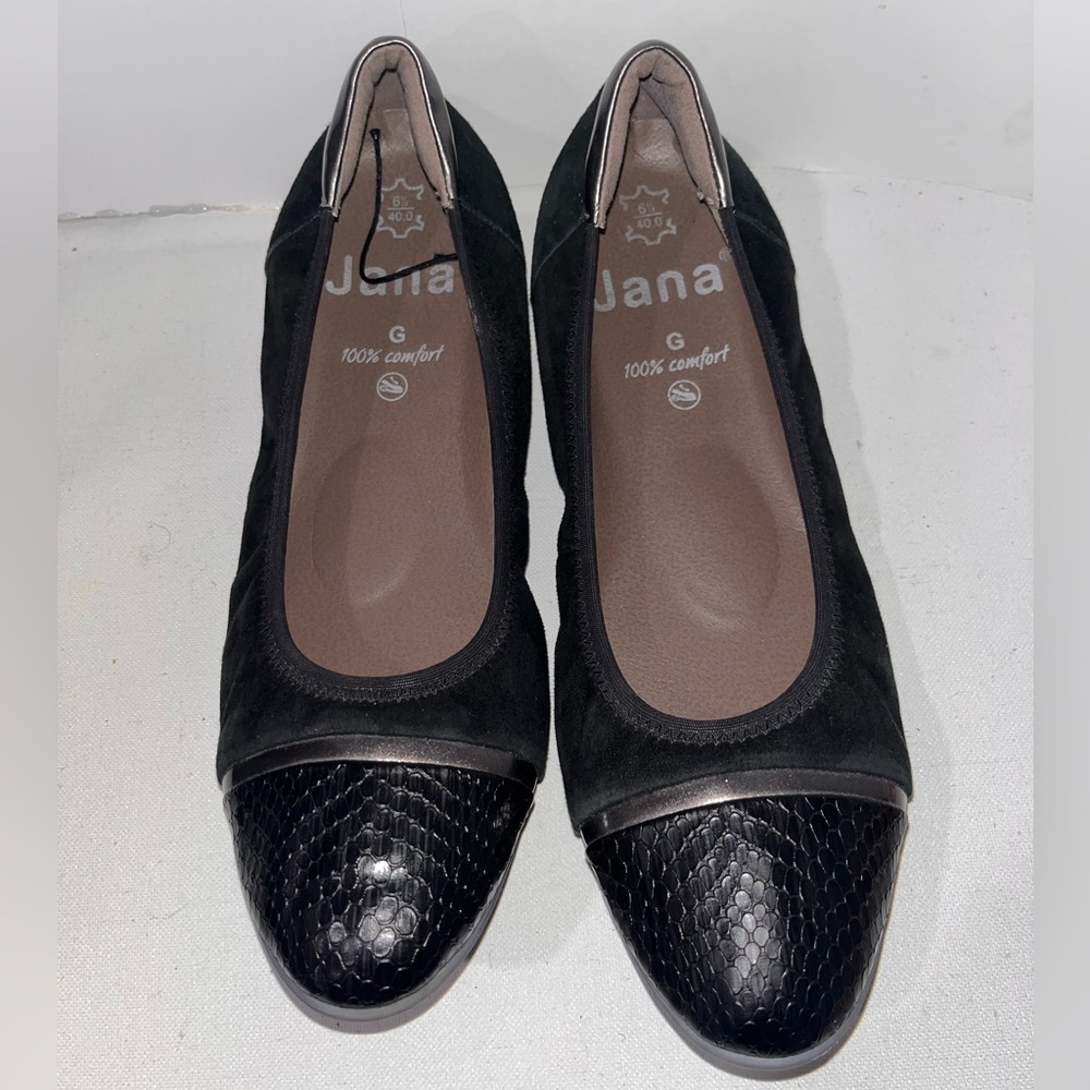 JANA WOMENS FLATS COMFORT LEATHER SHOES Sz 9/40